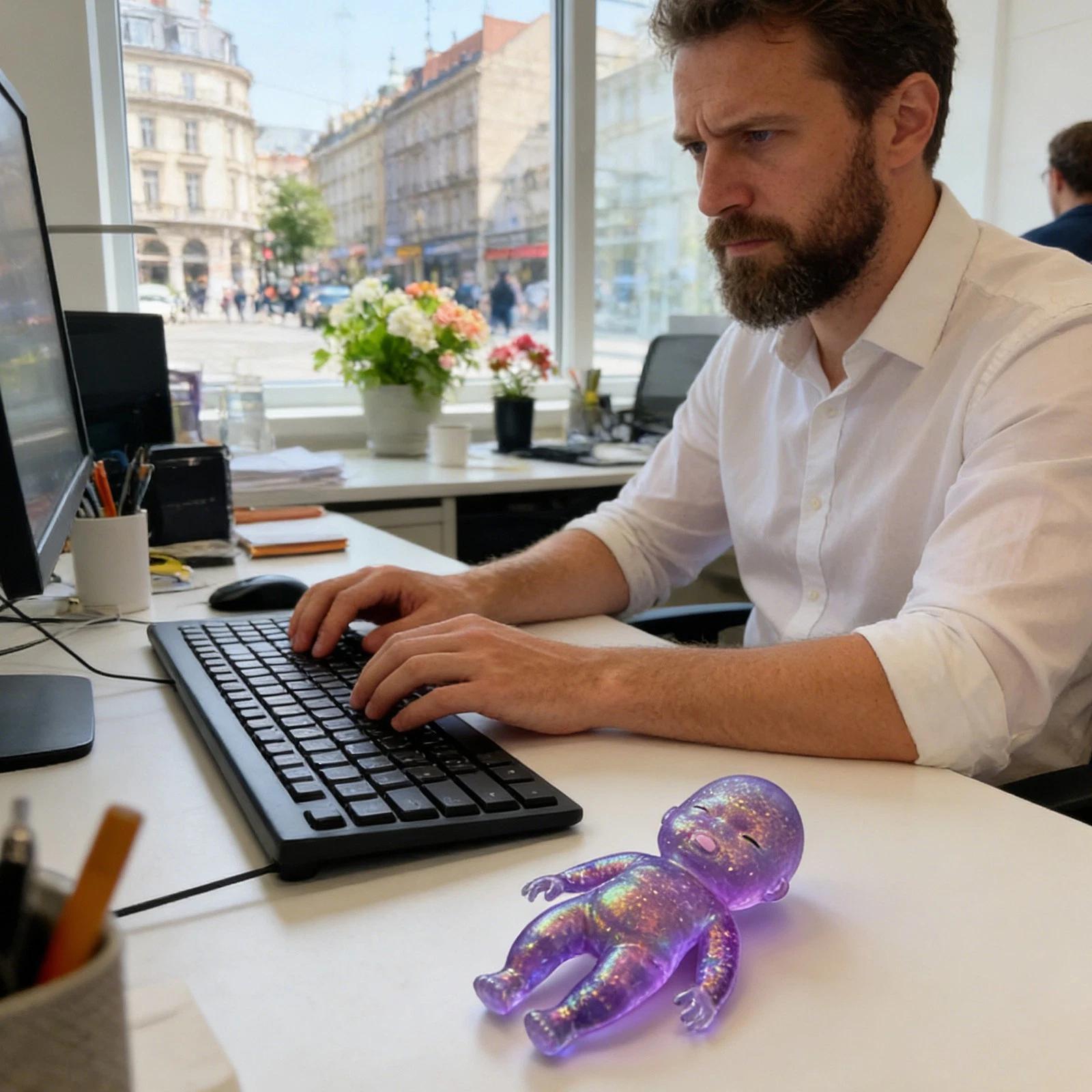 3PCS Squishy Babies Glitter Squeeze, Sensory Squishy with Slow Rebound Satisfying Feel, Fidget Toys for Desk Office Use, Stress Anxiety Relief