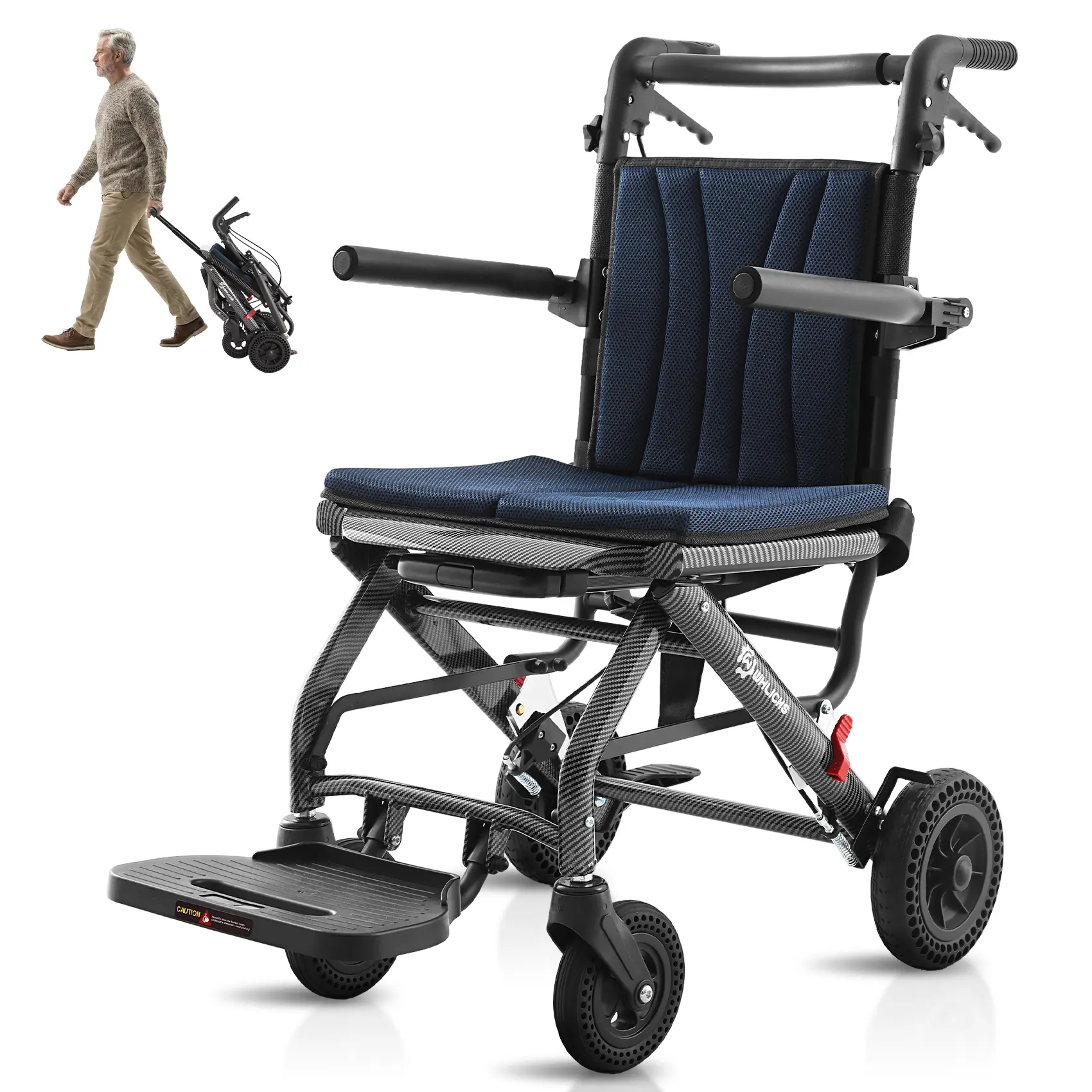 Whlicks 2-in-1 Transport Wheelchair & Shower Chair