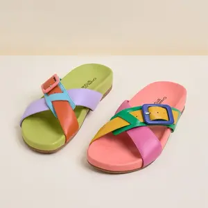 Charlotte Stone-Inspired Colorblock Slide Sandals