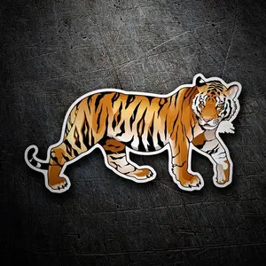 Funny Sticker Aggressive Tiger