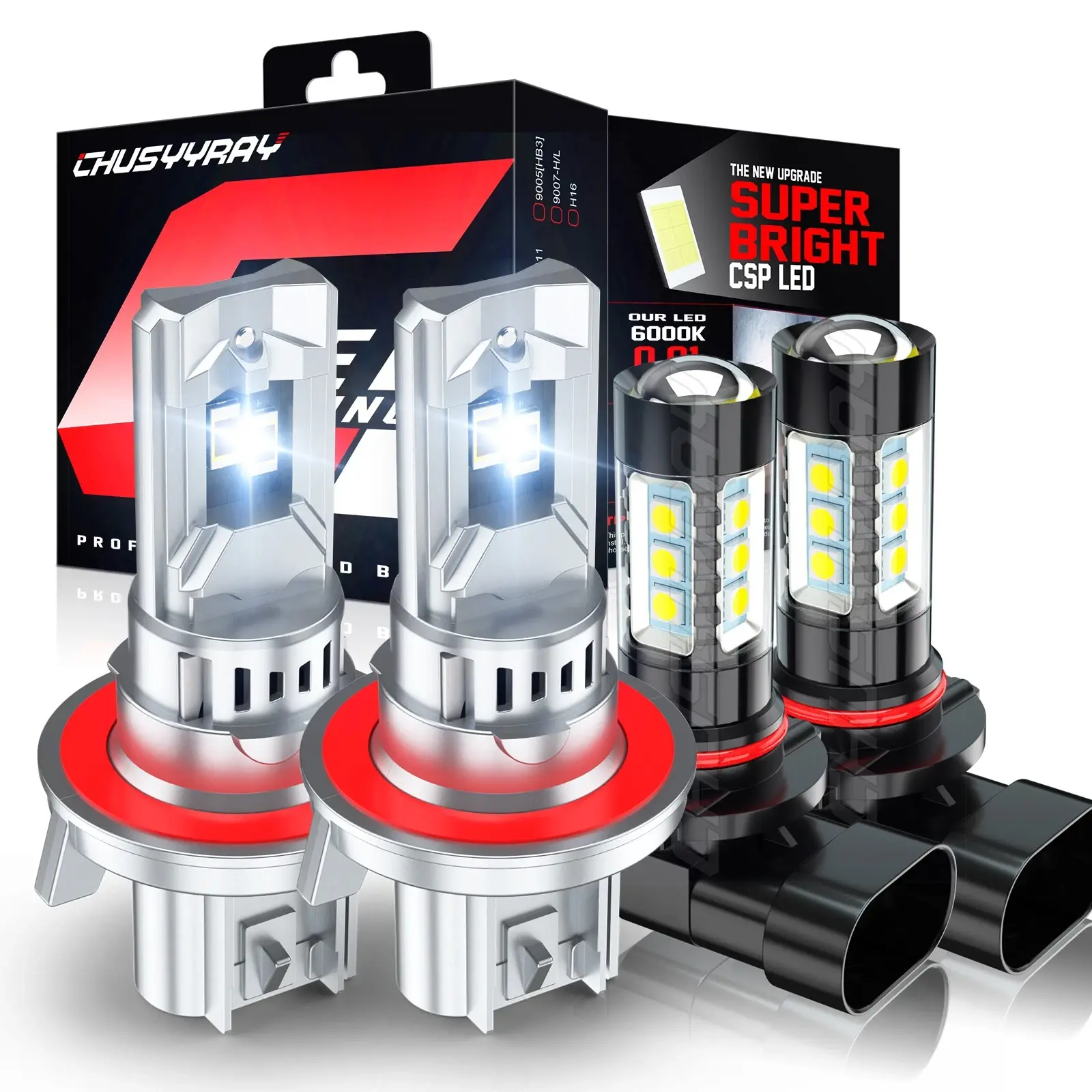 For Dodge Grand Caravan 2008-2010 LED Headlight + Fog Light 4 Bulbs Combo Kit