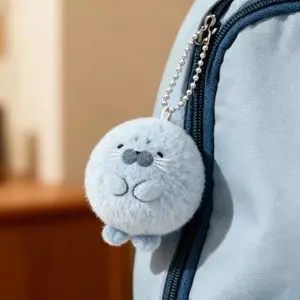 Seal-Shaped Plush Keychain Pendant | Soft Skin-Friendly, Minimalist Textured Versatile Style | Ideal for Car Decor, Daily Accessory, and Festival Gifts