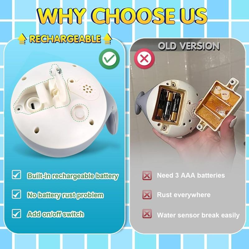 Light-Up Whale Bath Toy Sprinkler | Bathtub Fountain Pool Toy for Toddlers 1-3 Years Old