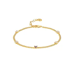 Birthstone Bracelet June 18ct Gold Plated