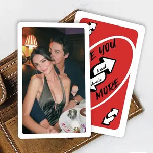 Personalized Photo Wallet Card, Valentines Gift for Him, Love You More Reverse Insert Card, Anniversary Gift for Boyfriend, Couple Gift