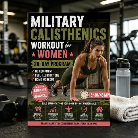 Calisthenics Workout for Women, 28-Day Bodyweight Program with Illustrations, No-Equipment 15–45 Minute Workouts to Build Strength & Lean Muscle, Home Fitness Guide
