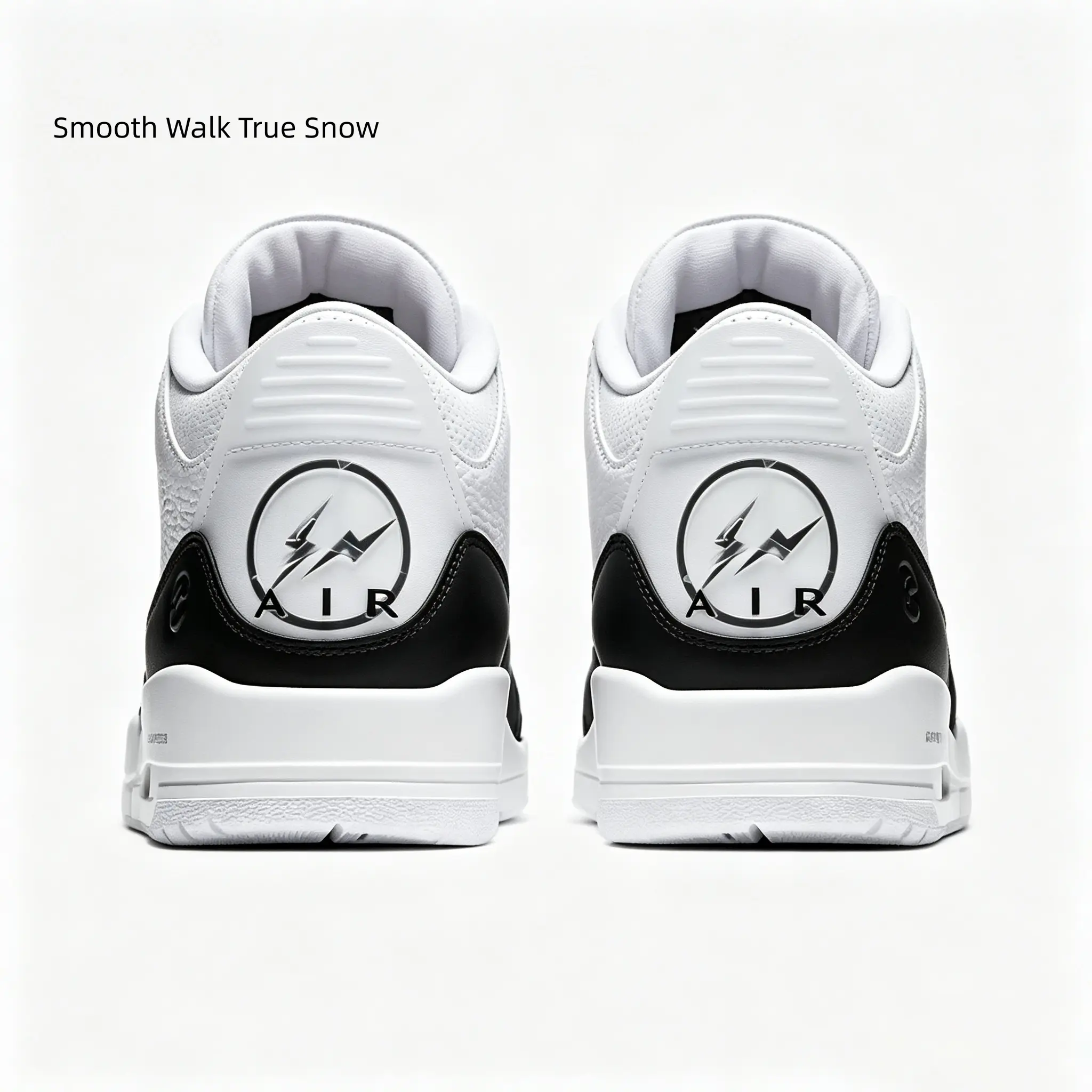 White Black Leather Retro Mid Top Sneakers Cushioned Casual Street Shoes