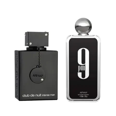 Armaf Club De Nuit Intense Men & Afnan 9PM 2-Pack | 3.6 oz + 3.4 oz | Long Lasting Amber Woody & Vanilla Fragrance Set for Men | Bold, Sophisticated & Timeless
