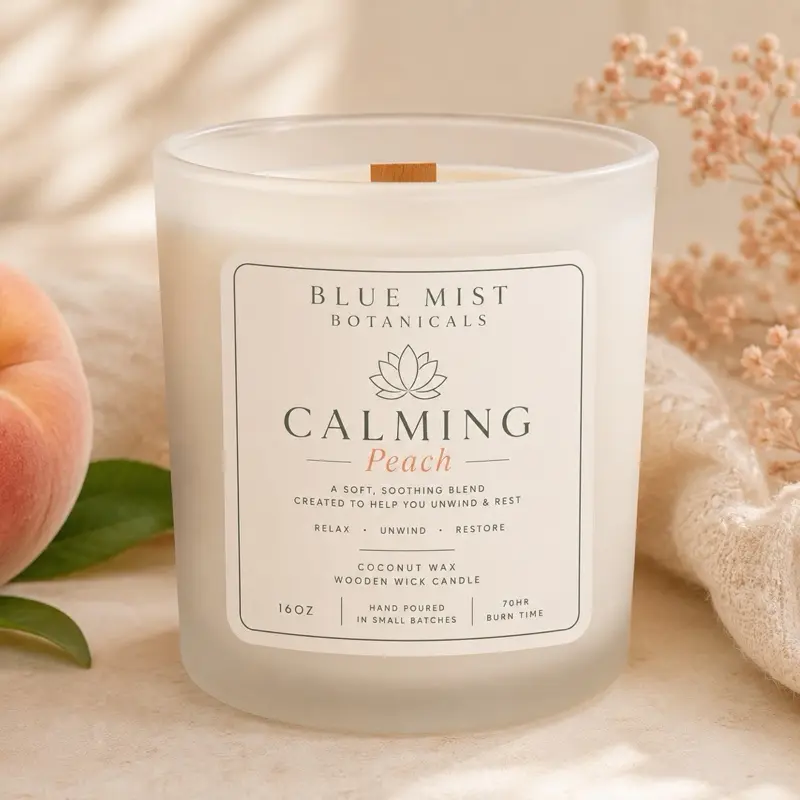 Calming Candles with Crackling Wooden Wick - multiple scent options. Non-Toxic Home Fragrance Aroma Decor Scented Decoration