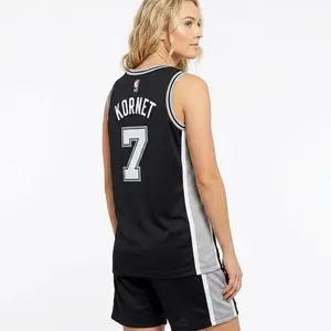 Kornet San Antonio Black Basketball Fan Jersey #7, Sleeveless Athletic Sports Tank Top, Breathable Game Day Apparel for Basketball Enthusiasts