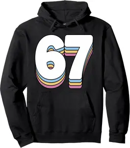 Funny 6 7 Meme Six Seven Gen Alpha Slang 67 Pullover Hoodie YOUTH BOYS Hoodie Cotton Fabric