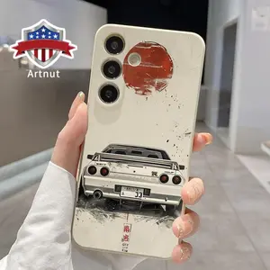 Straight Edge Legendary Racer Pattern Man's Phone Case Compatible with Galaxy S23 Ultra S24 Plus S25 S23+ Shockproof Drop Protection Rugged Durable Silicone Cover Cellphone Protective Smartphone Casing