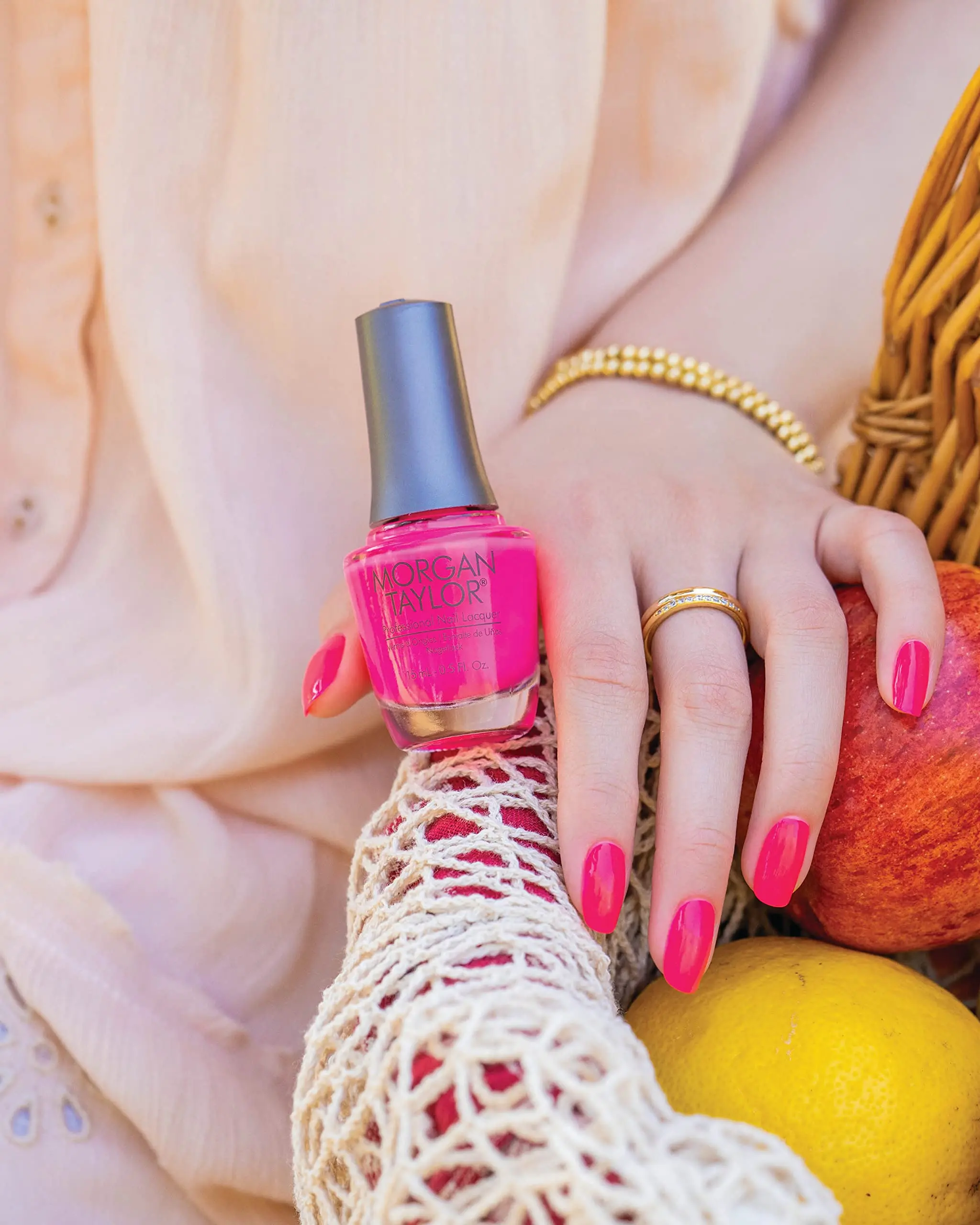 Morgan Taylor Shake It Till You Samba - Pink Neon Creme, Professional Lacquer, Vibrant, Chip-Resistant, Fast-Drying, Long-Lasting, High-Shine, Perfect for Manicures & Pedicure, 15mL.