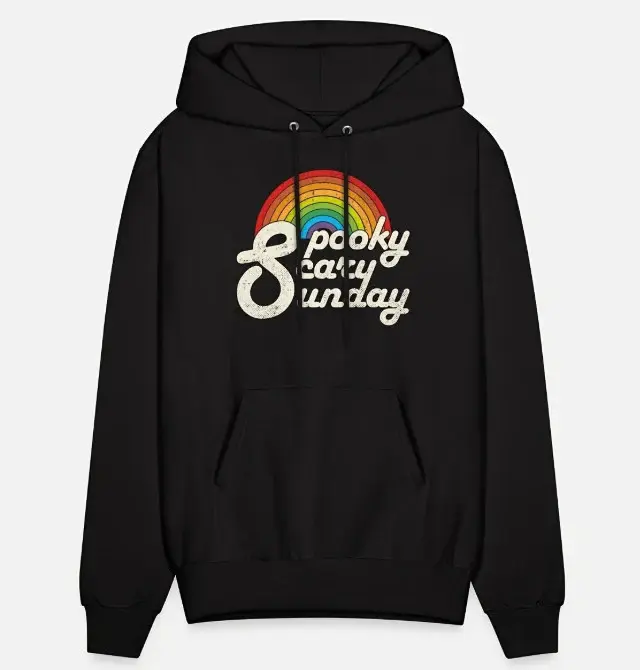Spooky Scary Sunday Rainbow Print Men's Hoodie graphic hoodies