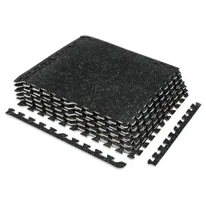 Sorbus Gym Flooring Tiles - 1/2 inch Thick Rubber Top High-Density EVA Foam for Workout, Yoga, MMA and Heavy Exercise Equipment Mat