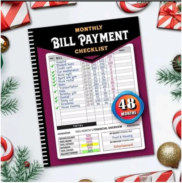 Monthly Bill Payment Checklist: Bill Tracker Notebook, The 4-Year Guide for Families & Money Managers, 960 Billing Records Included!