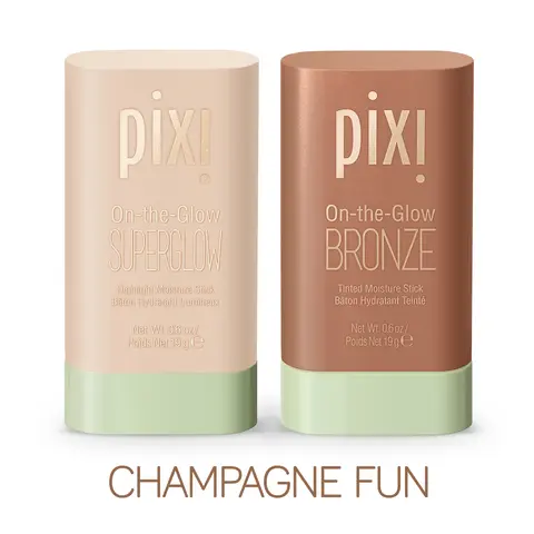 Pixi Compact Cosmetic Bronzing Highlight DUO - Blendable Bronzer + Highlighter with Lid for Radiant Skin