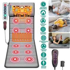 Portable Full Body Electric Massage Mat W/ Heat 10 Vibration Heating Pad Massage Mattress