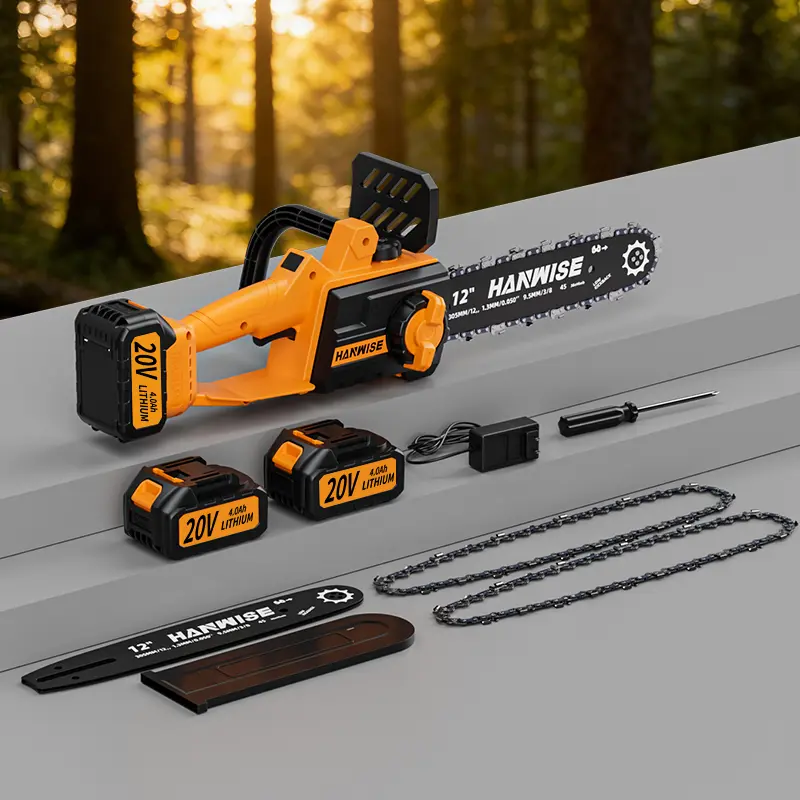 12 Inch Upgraded Cordless Handheld Chainsaw, Portable Electric Saw with 6 Inch Beginner Accessory Kit, for Wood Cutting & Tree Pruning, Perfect Practical Gift for Men.
