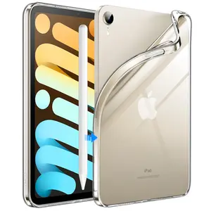 JETech Case for iPad mini (A17 Pro, 2024 Model, 7th Generation) / mini 6 (2021 Model, 6th Generation), Soft TPU Transparent Slim Shockproof Tablet Cover