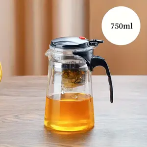 Auto-Separating Glass Teapot – 750ml Heat-Resistant Tea Maker| One-Press Infuser Control| Lazy Tea Pot for Green, Flower, or Herbal Tea