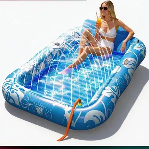 Inflatable Tanning Pool for Adults – 85"x57" XL Pool Float with Comfort Pillow & Ergonomic Lounger Design. Built-in sunbathing floor, great for pools, backyard relaxation and outdoor tanning.