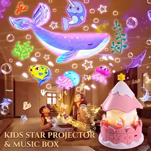 YOUKELUX C1 Carousel Star Projector Night Light for Kids Bedroom with Bluetooth Speaker & Aurora Effects
