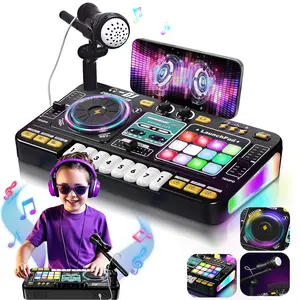 Multifunctional Dj Controller Toy with Microphone & Piano Keys, Music Simulation Toy Box, Musical Enlightenment Toy