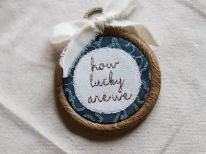 How Lucky Are We Embroidered Hoop Western Inspired