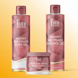 Honey Bae Peach Trio Bundle - Shower Gel + Body Oil + Sugar Scrub