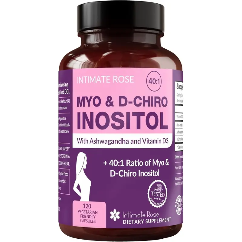 Myo-Inositol Supplement for PCOS with Ashwagandha and Vitamin D - 120 Capsules