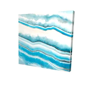 212 MAIN Textured Blue Geode Canvas Print, 24x24 in, Artistic Nature Artwork, Home Decor Gift for Room, Wall Decor, Posters & Prints Collection