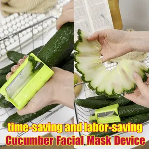 Cucumber Slicer for Facial Mask Ultra Thin Beauty Tool Cucumber Mask Slicer Portable Skincare Gadget DIY Face Mask Cucumber Peeler Thin Slice Cucumber Beauty Slicer Safe Hand Guard Home Use Cucumber Cutting Tool Facial Skincare Gadget