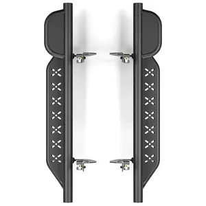 Running Boards for 2019-2025 CHEVY SILVERADO/GMCSIERRA 1500 REGULAR CAB, Two-Raised Step Design, Heavy-Duty Carbon Steel Nerf Bars, 2PCS