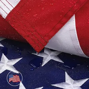 5x8 Ft Outdoor American Flag, Heavy Duty Nylon US High-Wind Flag with Embroidered Stars, Sewn Stripes, Brass Grommets, Fade-Resistant, Weather-Resistant, Waterproof, Patriotism-Focused Garden Decor with Holder Stand