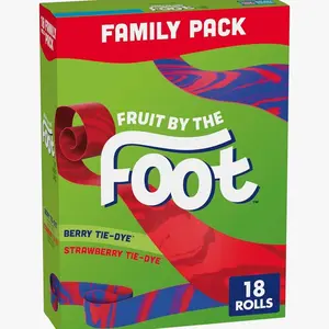 Fruit By The Foot Fruit Flavored Snacks, Berry Tie-Dye & Strawberry Tie-Dye, Family Pack, 18 Rolls, 13.5 oz
