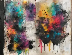Misfit Crafte Designs, Dark Color Splash Junk Journal Paper Set - 20 pages