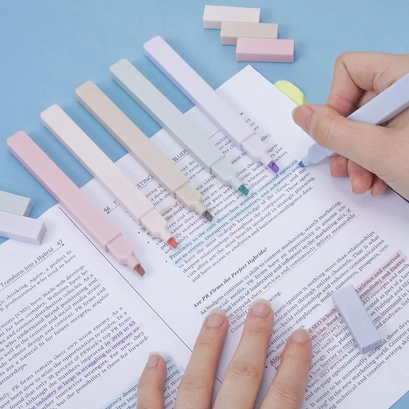 Aesthetic multicolored highlighter marker pen set. 12PC. Pastel colors| no bleed assorted color Highlighters for School and Office supply