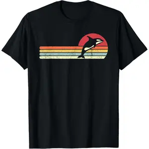 100% Cotton Orca Killer Whale Shirt Vintage T-Shirt