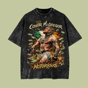 Conor McGregor Shirt, MMA Vintage Graphic Wash Tee, Notorious Fighter Shirt, Irish Flag Streetwear T-Shirt, UFC Retro Style Tshirt, Gift For Fan