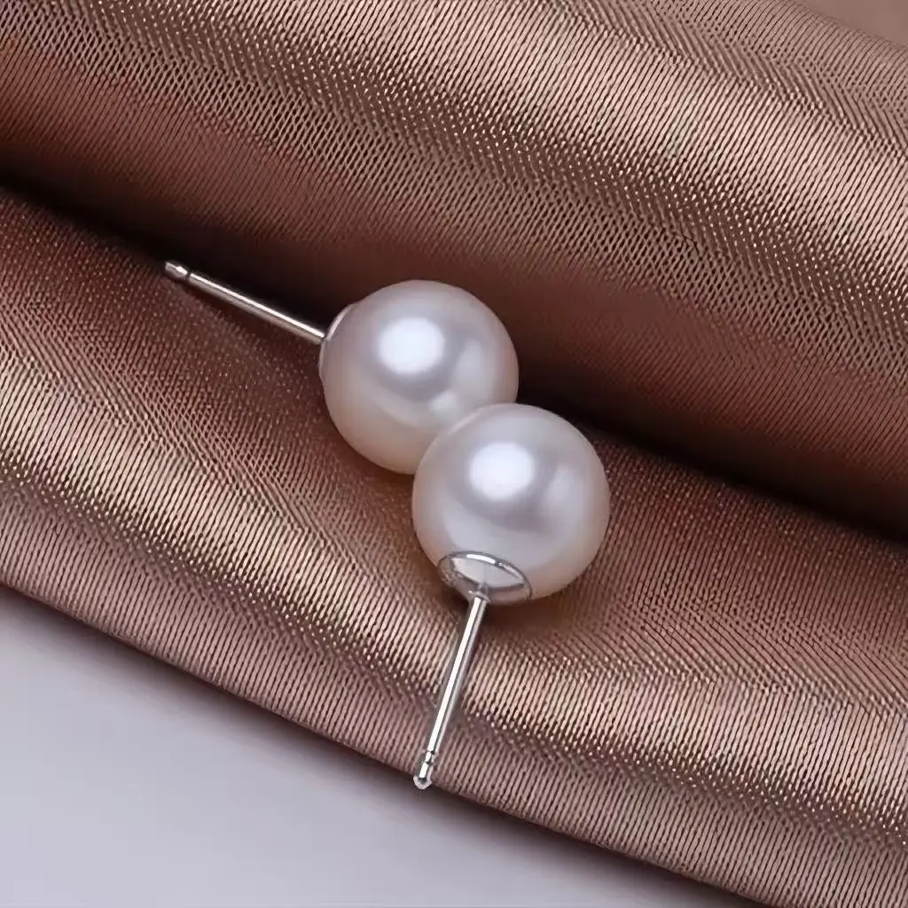 Pearl Stud Earrings Single Pair French-Style White Pearl Stud, Delicate Light-Luxury Fashion Ear Ornament, Latex-Free Soft Sensory Texture, Crunchy Peanut-Corn Fidget for Daily Wear and Stress Relief