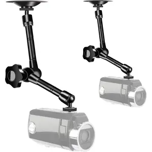 2 Pack Articulating Magic Arm Wall Mount Holder Stand Compatible with CCTV POV Camcorders Cameras, LED Light, Video Lamp,DSLR,Flash,Digital Camera, Cameras