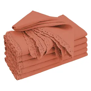 Rust Napkins - Lace Trim