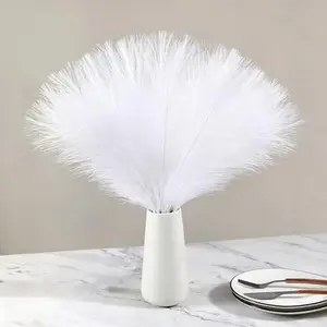 36 Pcs White Pampas Grass - 21.6inch Faux Pampas Grass Decor,Artificial Pampas Grass Fluffy Decor Flowers for Wedding, Party, Halloween and Wall Home Decor Wall (White)