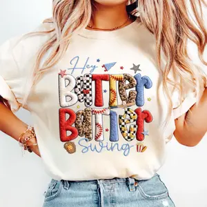 Latch Hook Yarn Ballpark Mama Bow Shirt, Hey Batter Batter Swing Baseball Softball Mom Sweatshirt, Girly Checkered Leopard Sports Design, Mother's Day Gift