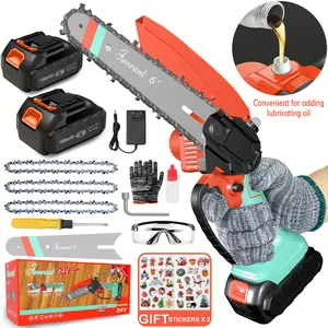 【TM】Compact Electric Saw, a Portable Handheld Pruning Tool Featuring a Splash Guard, Safety Lock, And Rechargeable Battery for Secure Trimming. Perfect for Swiftly Cutting Branches, Maintaining Lawns, And Home Or Garden Tasks. Great Tool