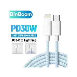 [Fast Charging Cable] Fast Charging USB-C to Lightning Cable | Compatible with iPhone 14 13 12 11 Pro Max XR XS X 8 7 6 Plus SE, Type-C CarPlay Cable for Car, [PD Fast Charging Cable] 1pc Braided Fabric USB-C to Lightning Cable | PD Fast Charging and Data
