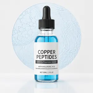 GHK-Cu Copper Peptide Serum 30ml, Hydrating Facial Treatment with Hyaluronic Acid | Lightweight Gentle Vegan Serum for All Skin Types, Cruelty-Free, Visibly Smoothing & Plumping