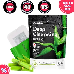 NUUBU Bamboo Foot Pads with Ginger Powder – Buy 1 Get 1 Free | Overnight Foot Care Pads for Relaxation & Daily Self-Care, Detox,