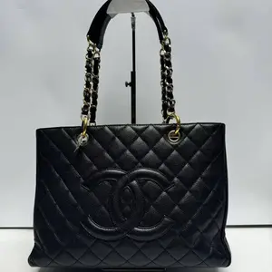 Pre-owned CHANEL Caviar Shoulder Bags GST Grand Shopping Tote Quilted Black